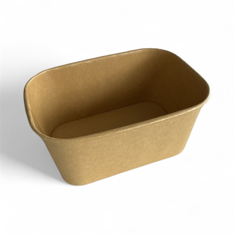 Popierinis stačiakampis dubenėlis, kraft, 1000ml, 300 vnt/dėž