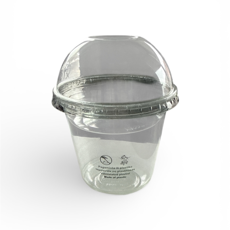 U formos 90mm skaidrus puodelis, 10oz/300ml, 1000 vnt/dėž