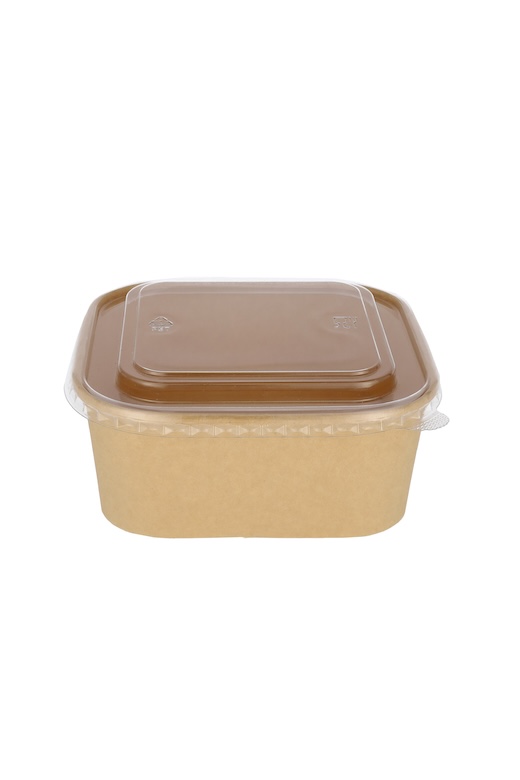 Popierinis kvadratinis dubenėlis, kraft, 1200ml, 300vnt/dėž