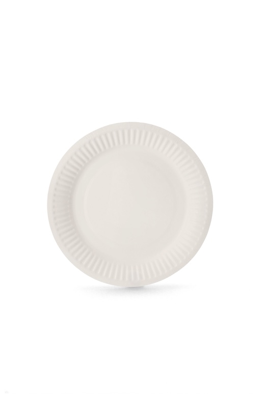 Balta popierinė lėkštė, 180mm, 190gsm, 1000 vnt/dėž