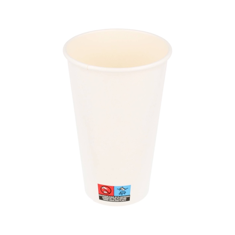 Baltas popierinis puodelis, 80mm vending, 12oz, 1000 vnt/dėž