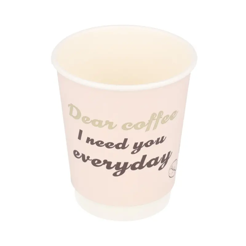 Dvisienis popierinis puodelis All i need is coffee, 8oz | 230ml, 500 vnt/dėž