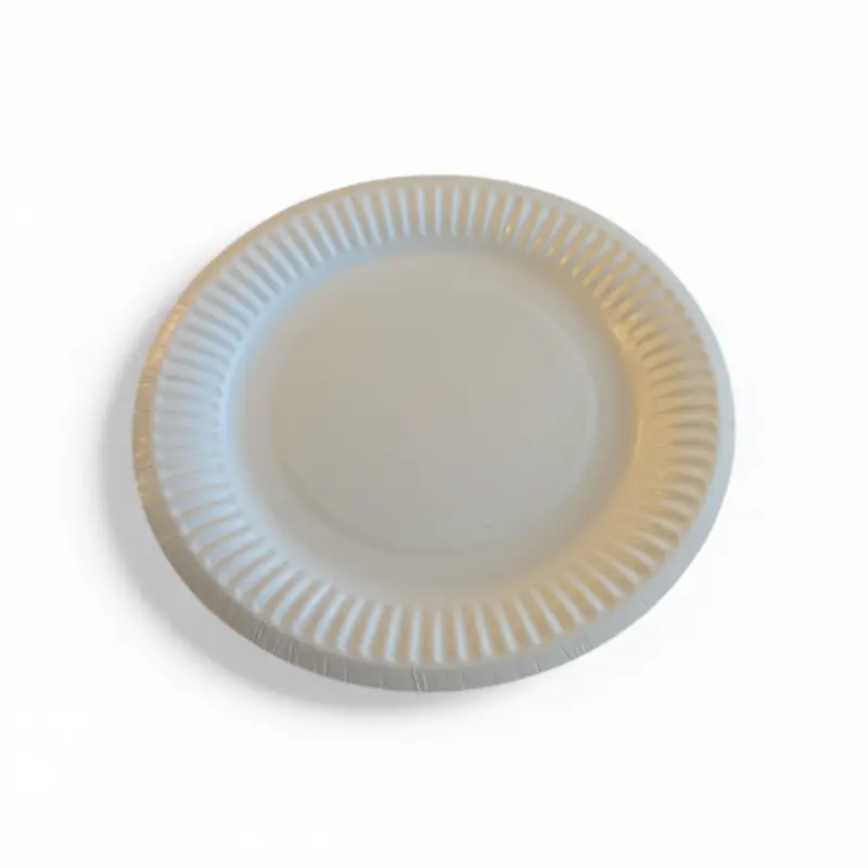 Balta popierinė lėkštė, 180mm, 190gsm, 1000 vnt/dėž