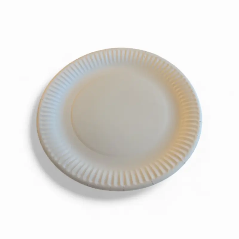 Balta popierinė lėkštė, 230mm, 210gsm, 1000 vnt/dėž